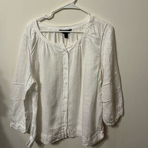 J. Crew xl white linen top